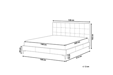 Amberta Rammeseng 140x200 cm - Fløyel/Grå - Møbler - Senger - Rammeseng