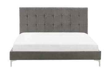 Amberta Rammeseng 140x200 cm - Fløyel/Grå - Møbler - Senger - Rammeseng