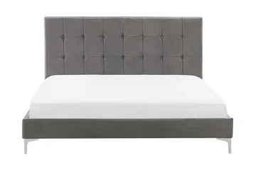 Amberta Rammeseng 140x200 cm - Fløyel/Grå - Møbler - Senger - Sengeramme & sengestamme