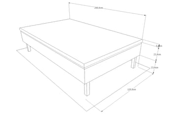 Basic Rammeseng 120x200 Ancona - Grå - Møbler - Senger - Enkeltsenger
