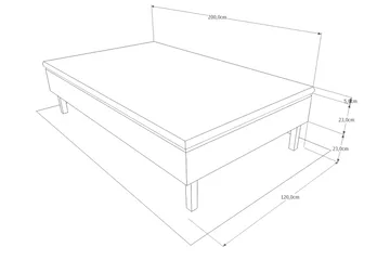 Basic Rammeseng 120x200 Ancona - Grå - Møbler - Senger - Enkeltsenger