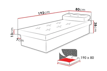 Berta Rammeseng 192x80x38 cm - Møbler - Senger - Rammeseng