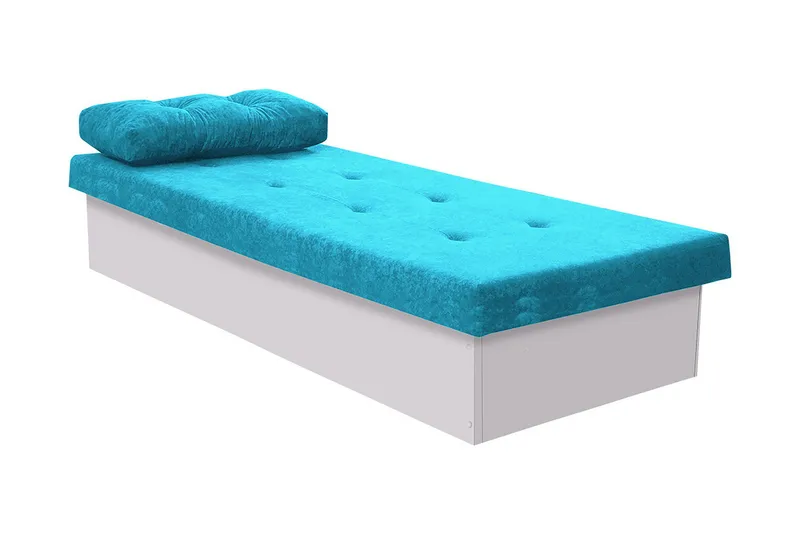 Berta Sengepakke 80x190 cm i Stoff med Overmadrass, Turkis