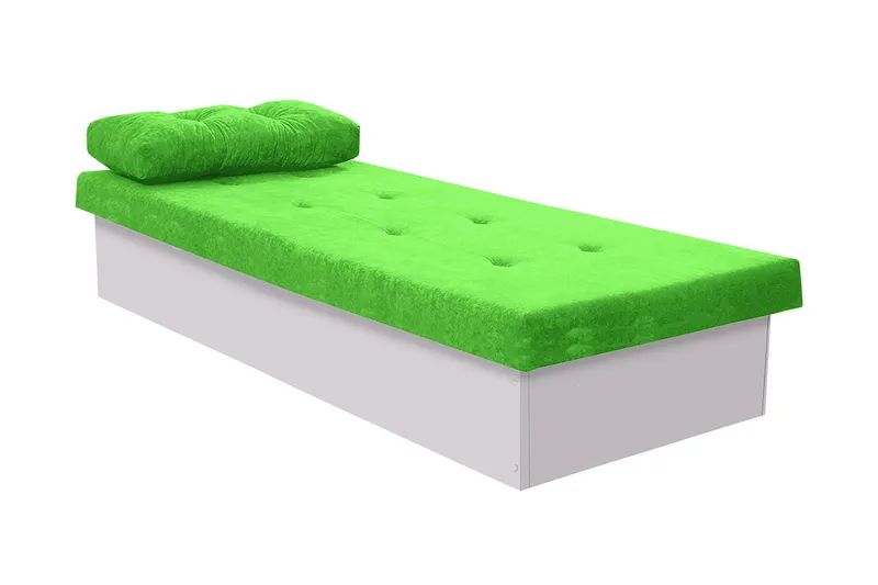 Berta Sengeramme 80x190 cm i Stoff med Overmadrass, Limegrønn