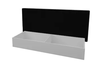 Berta Sengeramme 80x190 cm i Stoff med Sengegavl og Oppbevaring - Svart - Møbler - Senger - Sengeramme & sengestamme