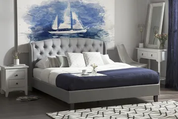 Bordeau Dobbeltseng 180 | 200 cm - Grå - Møbler - Senger - Sengeramme & sengestamme