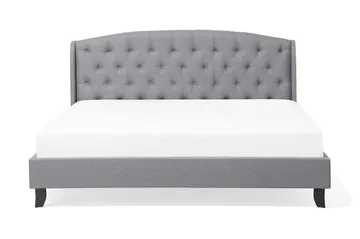 Bordeaux Sengeramme 180x200 cm i Stoff med Sengegavl - Grå - Møbler - Senger - Sengeramme & sengestamme