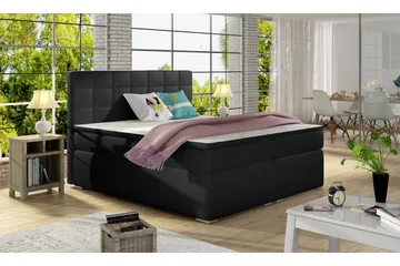 Cassaundra Rammeseng 180x200 cm - Svart - Møbler - Senger - Senger med oppbevaring