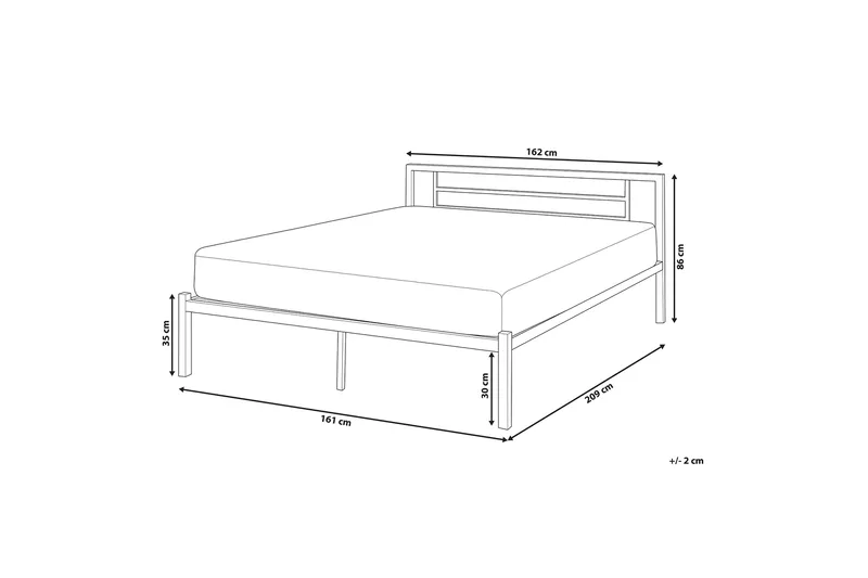 Cusset Dobbeltseng 160 | 200 cm - Svart - Møbler - Senger - Rammeseng