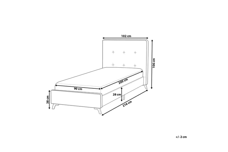 Dobbeltseng Ambassador 90 | 200 cm - Beige - Rammeseng