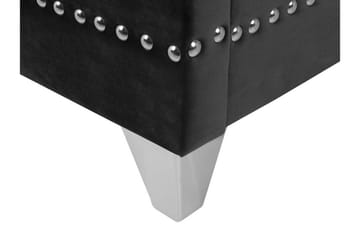 Dobbeltseng AYETTE 160 x 200 cm fløyel Svart - Svart - Møbler - Senger - Rammeseng