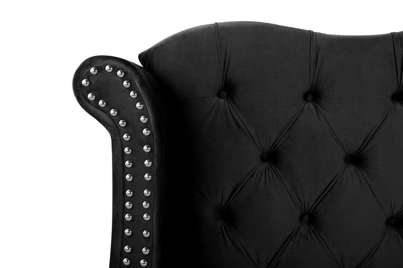 Dobbeltseng AYETTE 160 x 200 cm fløyel Svart - Svart - Møbler - Senger - Rammeseng