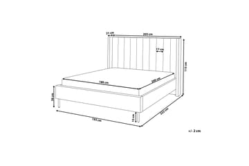 Dobbeltseng Barkerud 180x200 cm - Grå - Møbler - Senger - Sengeramme & sengestamme