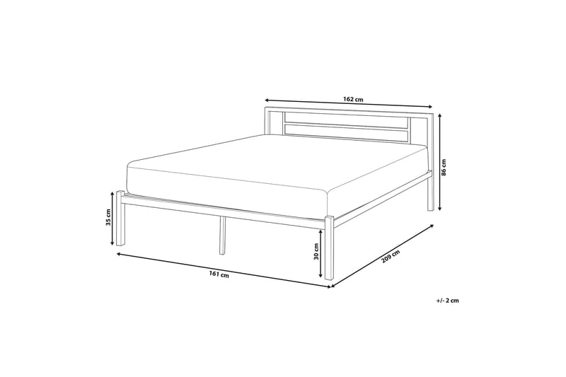 Dobbeltseng Cusset 160 | 200 cm - Hvit - Møbler - Senger - Rammeseng