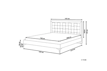 Dobbeltseng Darhult 140x200 cm - Grå - Møbler - Senger - Sengeramme & sengestamme