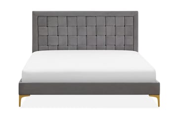 Dobbeltseng Darhult 140x200 cm - Grå - Møbler - Senger - Sengeramme & sengestamme