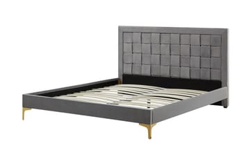 Dobbeltseng Darhult 140x200 cm - Grå - Møbler - Senger - Sengeramme & sengestamme