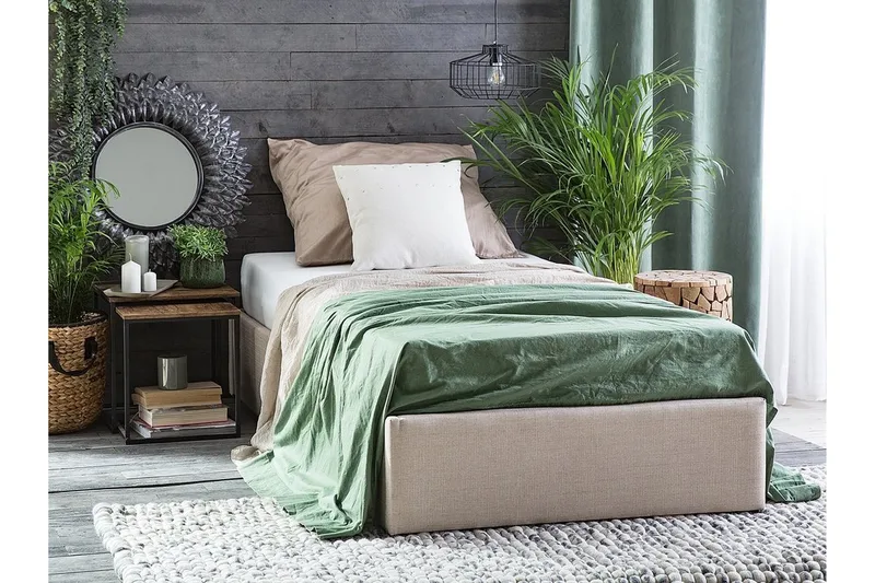 Dobbeltseng Dinan 90 - Beige - Møbler - Senger - Sengeramme & sengestamme