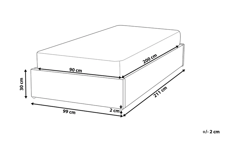 Dobbeltseng Dinan 90 - Beige - Møbler - Senger - Sengeramme & sengestamme