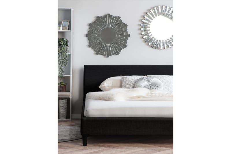 Dobbeltseng Fitou 160 - Svart - Møbler - Senger - Sengeramme & sengestamme