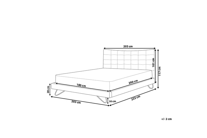 Dobbeltseng Lannion 180 | 200 cm - Beige - Rammeseng - Dobbeltsenger