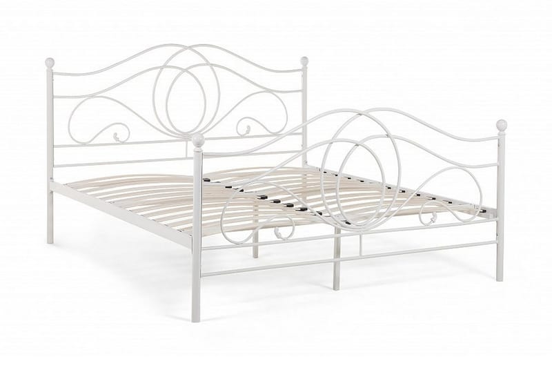 Dobbeltseng Lyra 160 - Hvit - Møbler - Senger - Sengeramme & sengestamme