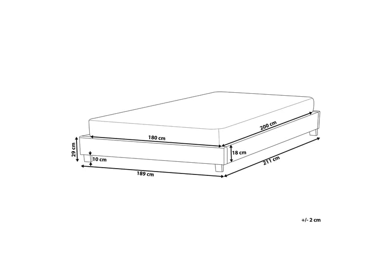 Dobbeltseng Roanne 180 | 200 cm - Beige - Møbler - Senger - Rammeseng
