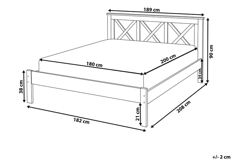 Dobbeltseng Tannay 180 | 200 cm - Hvit - Rammeseng - Dobbeltsenger