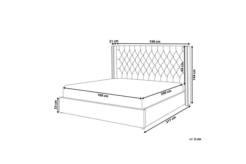 Dobbeltseng Vikens 160x200 cm - Beige - Rammeseng - Dobbeltsenger