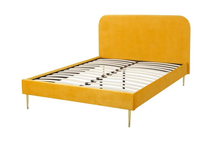 Dobbeltseng Villeuif 140x200 cm - Gul - Møbler - Senger - Sengeramme & sengestamme
