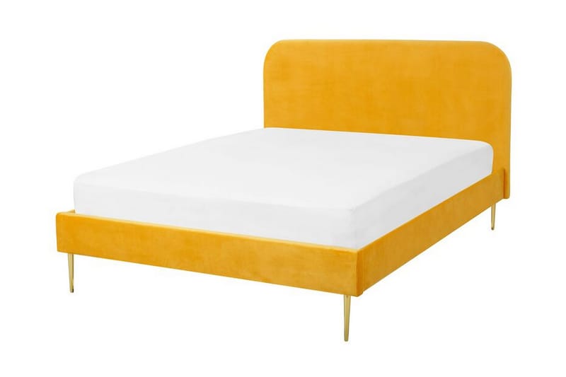 Dobbeltseng Villeuif 140x200 cm - Gul - Møbler - Senger - Sengeramme & sengestamme