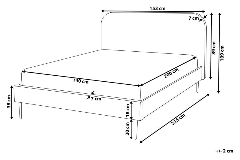 Dobbeltseng Villeuif 140x200 cm - Gul - Møbler - Senger - Sengeramme & sengestamme