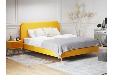 Dobbeltseng Villeuif 160x200 cm - Gul - Møbler - Senger - Sengeramme & sengestamme