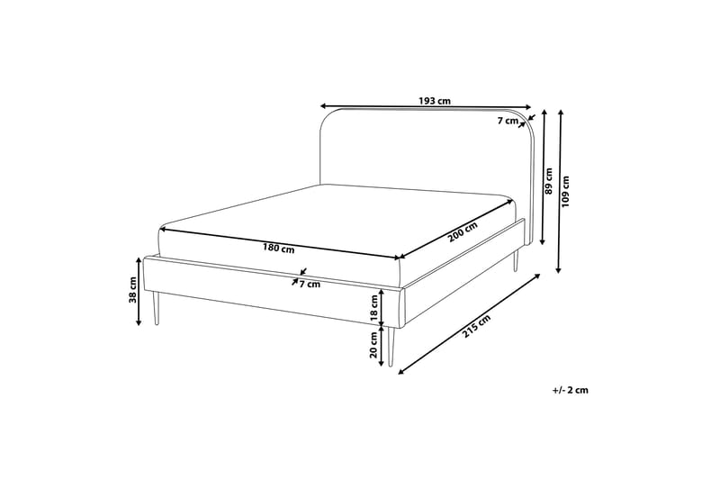 Dobbeltseng Villeuif 180x200 cm - Gul - Rammeseng - Dobbeltsenger