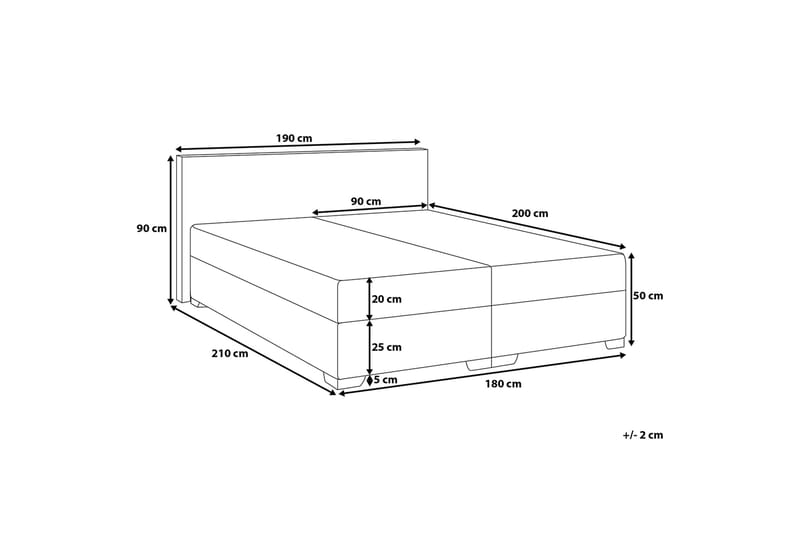 Dobbeltseng President 180 | 200 cm - Svart - Rammeseng - Dobbeltsenger