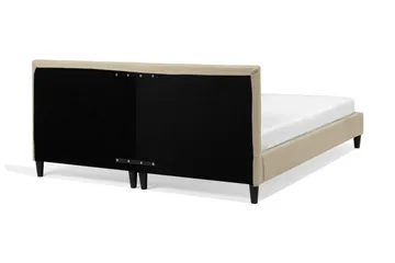 Fitou Sengeramme 160x200 cm i Stoff med Sengegavl - Beige - Møbler - Senger - Sengeramme & sengestamme