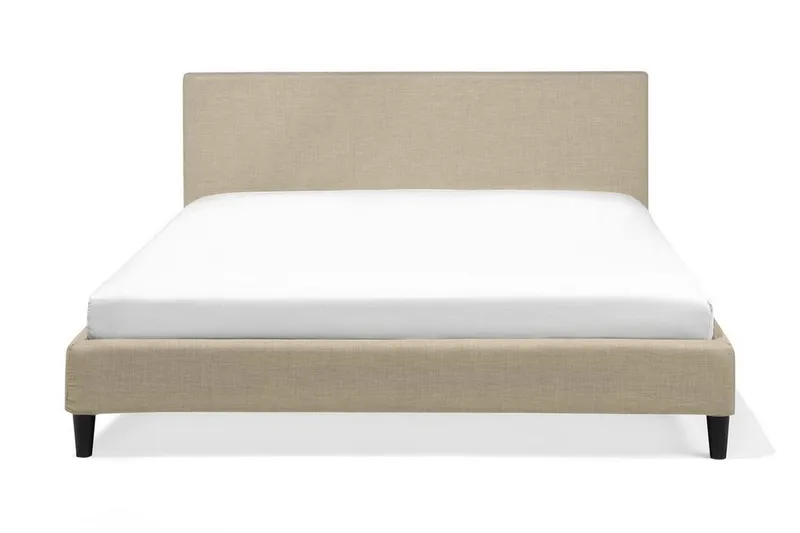 Fitou Sengeramme 160x200 cm i Stoff med Sengegavl, Beige