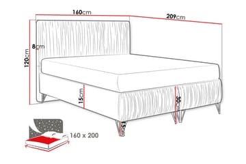 Gortin Rammeseng 160x200 cm - Møbler - Senger - Komplett sengepakke