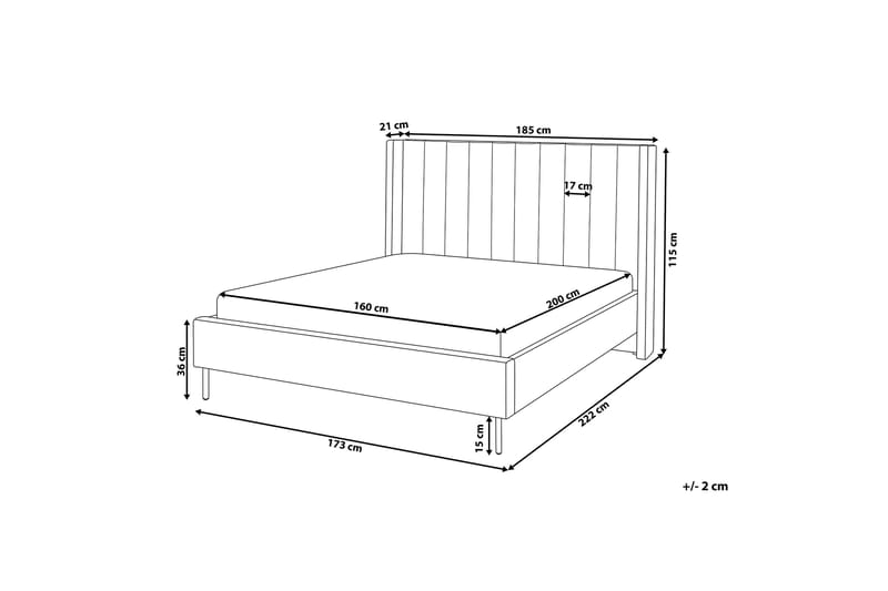 Krukö Dobbeltseng 160x200 cm - Grå - Møbler - Senger - Sengeramme & sengestamme