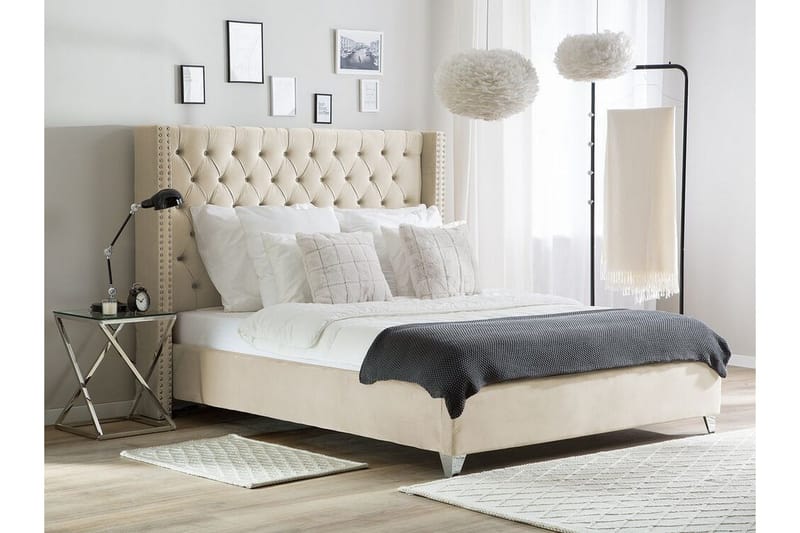 Lubbon Dobbeltseng 180 | 200 cm - Beige - Møbler - Senger - Rammeseng
