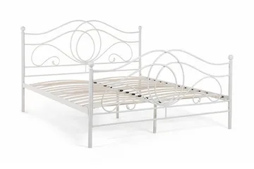 Lyra Dobbeltseng 160x200 cm i Metall med Sengegavl - Hvit - Møbler - Senger - Sengeramme & sengestamme