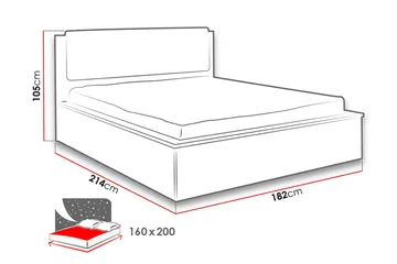 Najera Rammeseng 160x200 cm - Tre/Svart - Møbler - Senger - Rammeseng