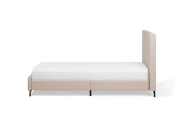 Nattaro Sengeramme 90x200 cm i Stoff med Sengegavl - Beige - Møbler - Senger - Sengeramme & sengestamme