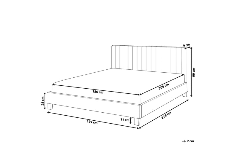 Poitiers Rammeseng 180x200cm - Lysegrå - Møbler - Senger - Rammeseng