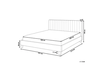 Poitiers Rammeseng 180x200cm - Lysegrå - Møbler - Senger - Sengeramme & sengestamme