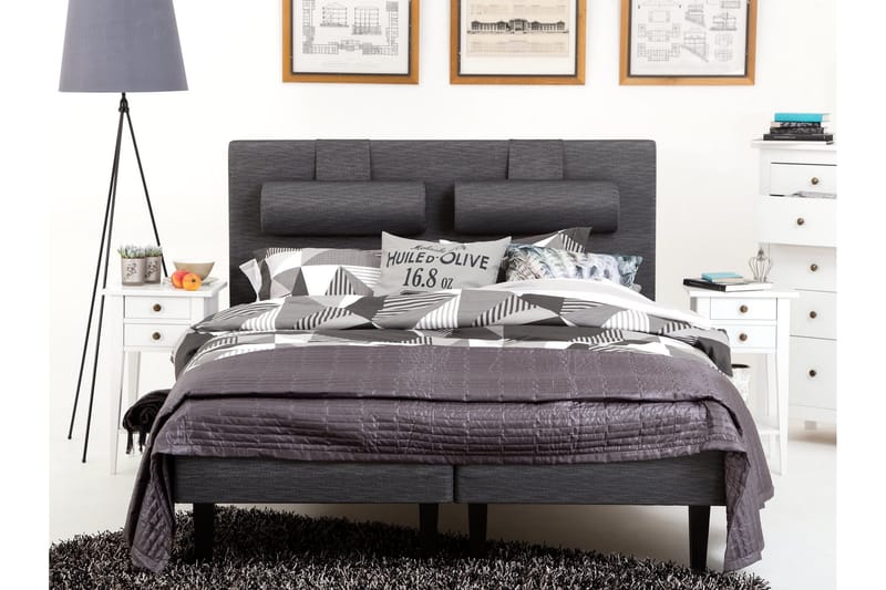 Prime Komplett Sengepakke 160x200 cm - Mørkegrå - Møbler - Senger - Rammeseng