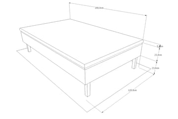 Prime Rammeseng 120x200 Ancona - Grå - Møbler - Senger - Enkeltsenger