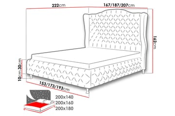 Rammeseng Baron 222x167x162 cm - Bl�å - Møbler - Senger - Rammeseng