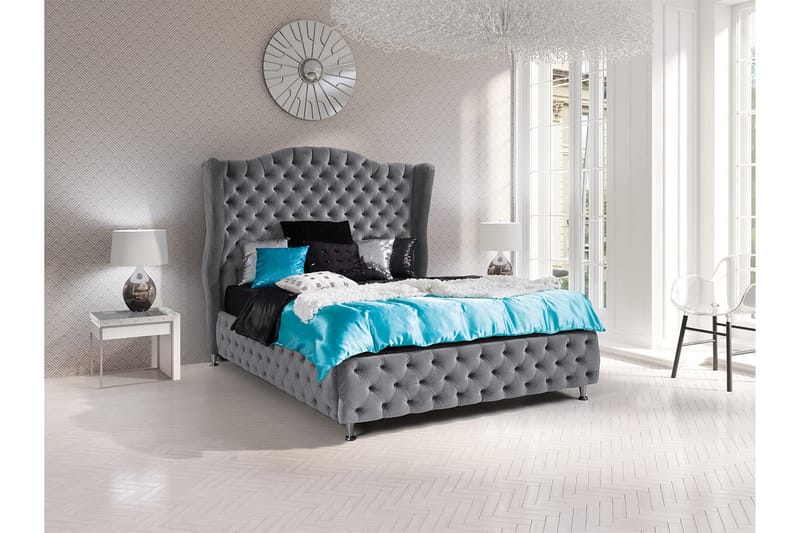 Rammeseng Baron 222x187x162 cm - Blå - Møbler - Senger - Rammeseng