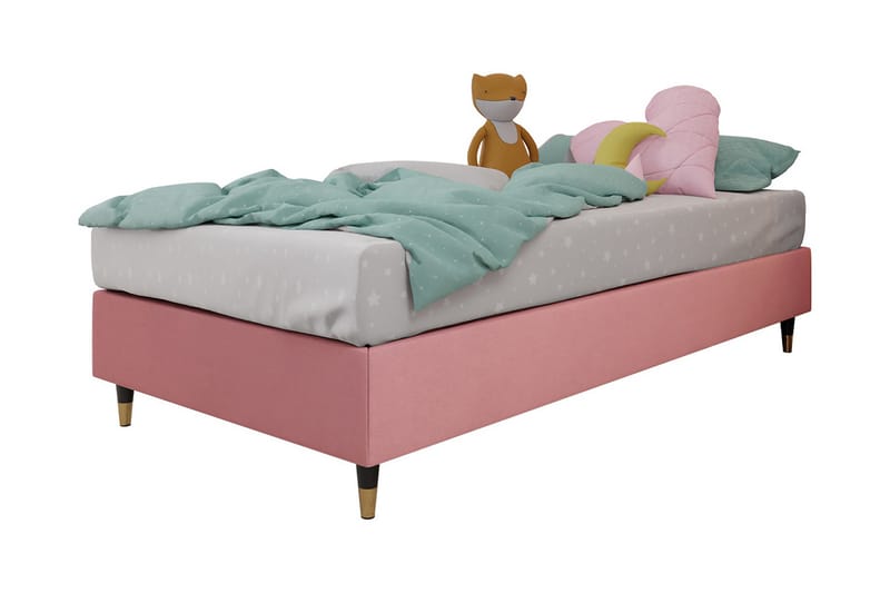 Rammeseng Forenza 120x200 cm - Fløyel/Rosa/Tre/Metall - Rammeseng